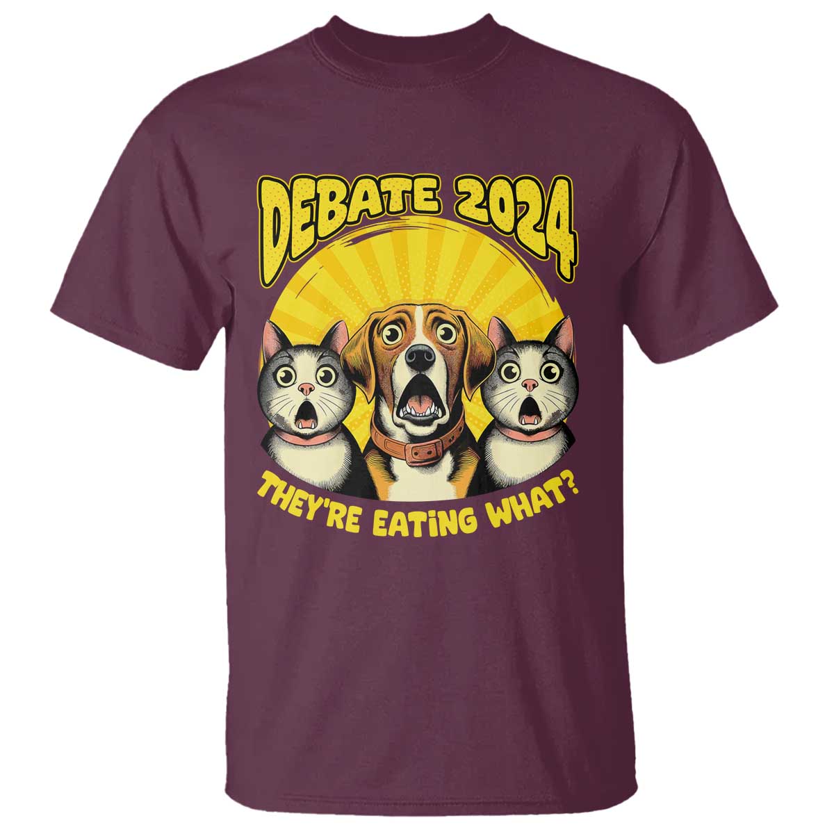 president-debate-2024-t-shirt-funny-dogs-and-cats-theyre-eating-what
