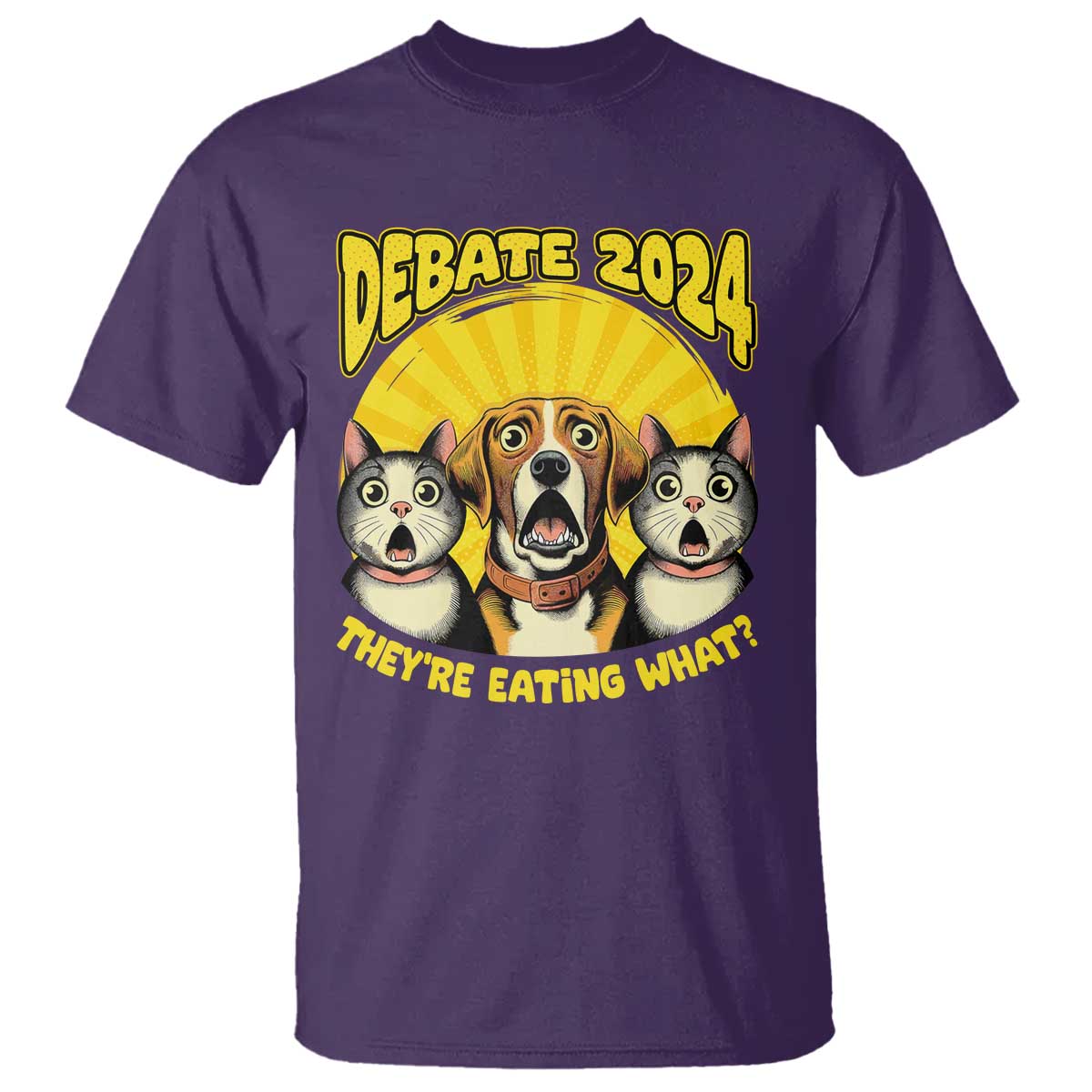 president-debate-2024-t-shirt-funny-dogs-and-cats-theyre-eating-what