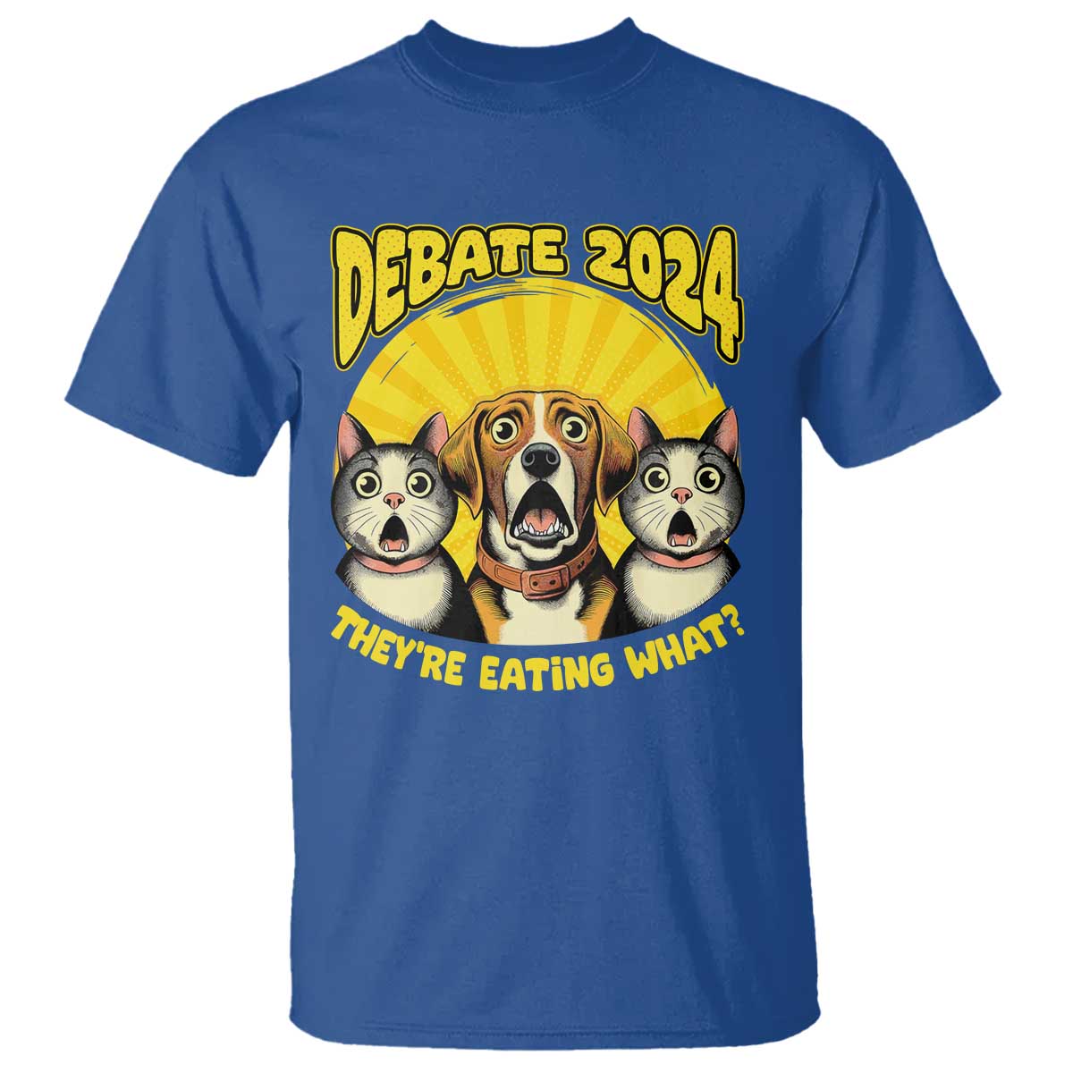 president-debate-2024-t-shirt-funny-dogs-and-cats-theyre-eating-what
