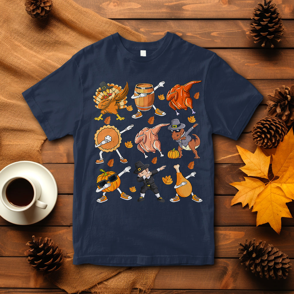 dabbing-turkey-t-rex-pilgrim-pumpkin-pie-funny-thanksgiving-t-shirt
