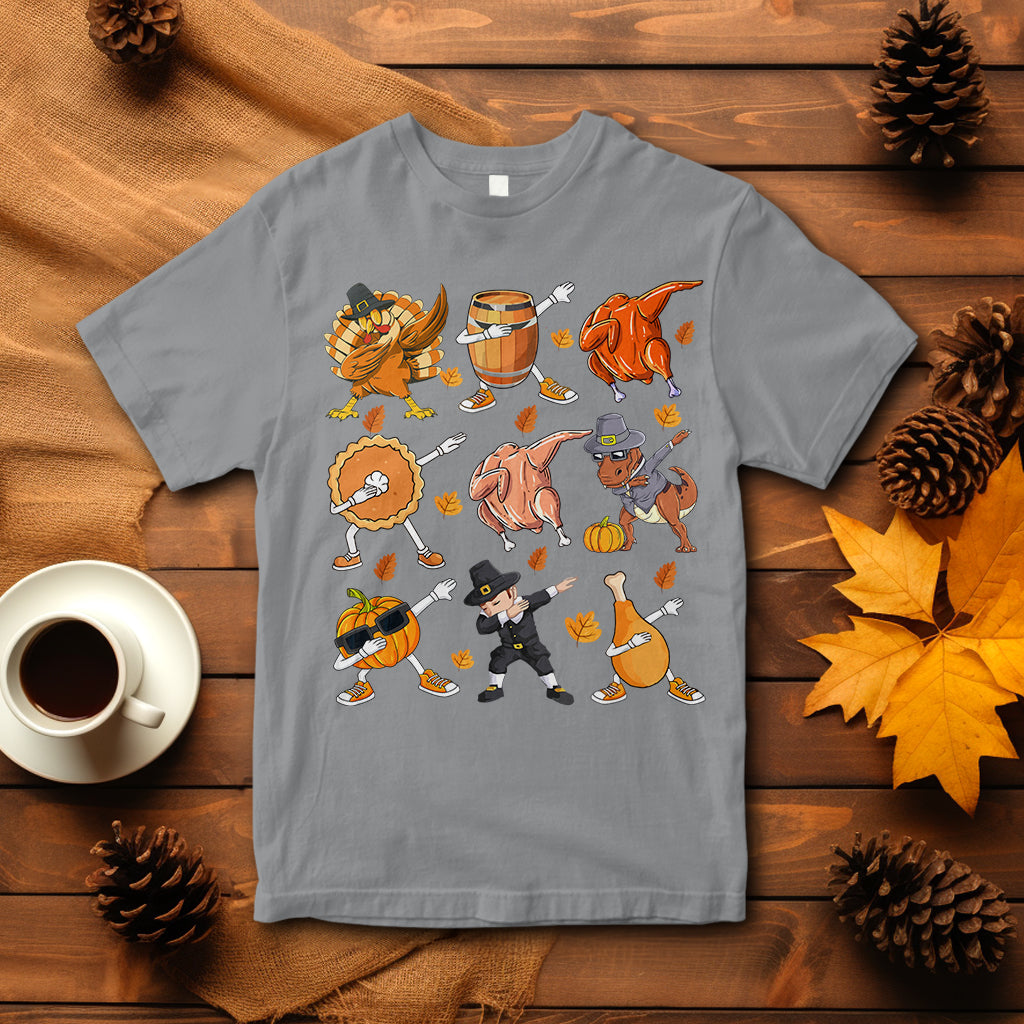 dabbing-turkey-t-rex-pilgrim-pumpkin-pie-funny-thanksgiving-t-shirt