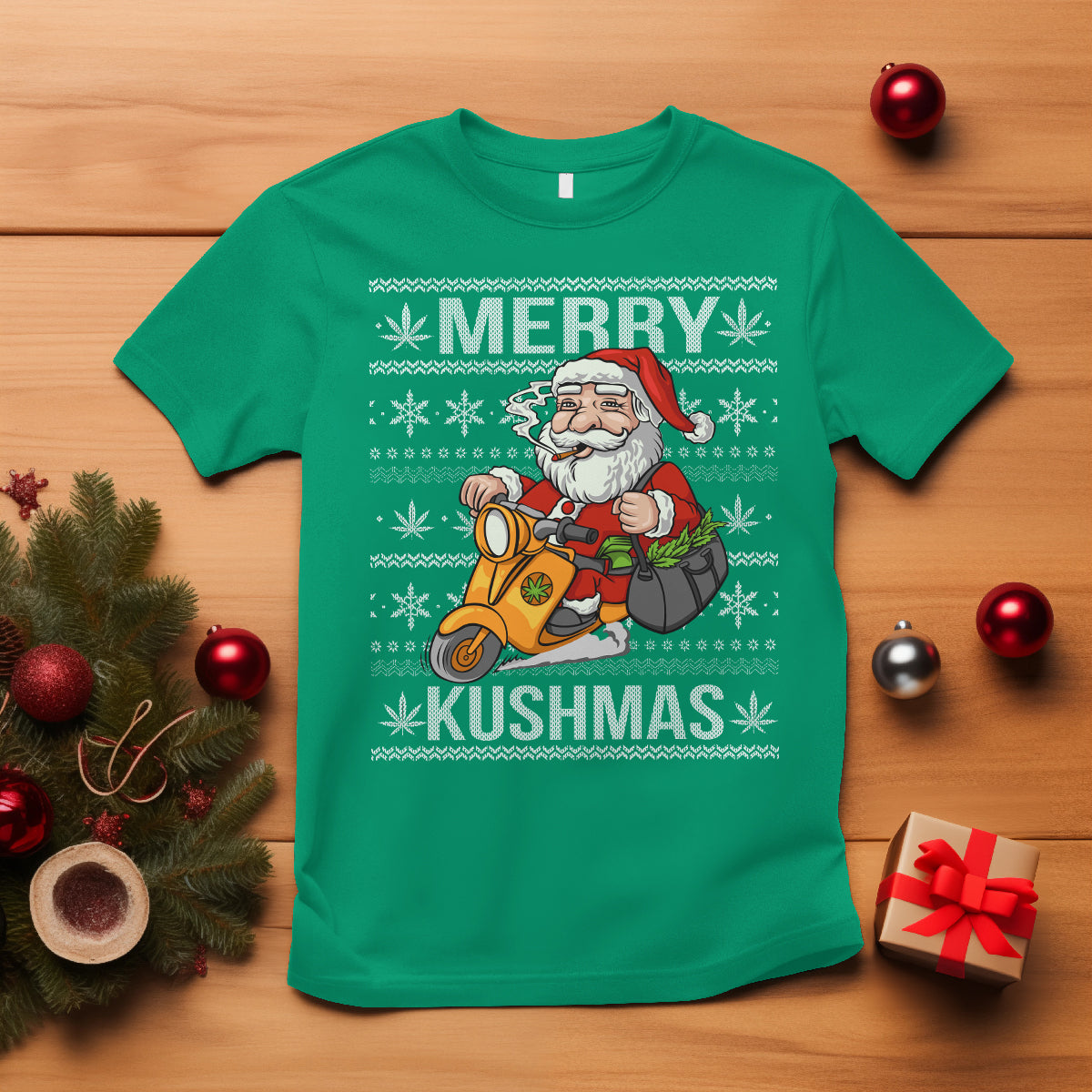 merry-kushmas-christmas-ugly-santa-smoking-cannabis-weed-420-t-shirt