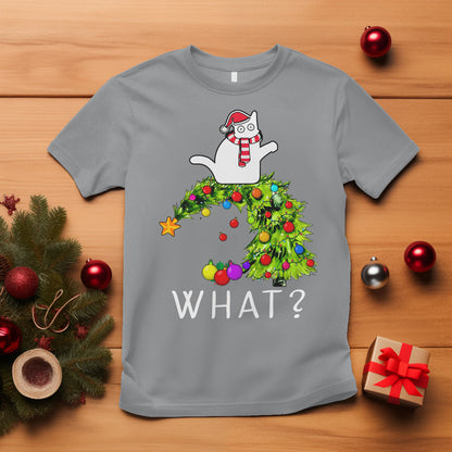 what-cat-pushing-christmas-tree-xmas-mischievous-cat-lover-t-shirt