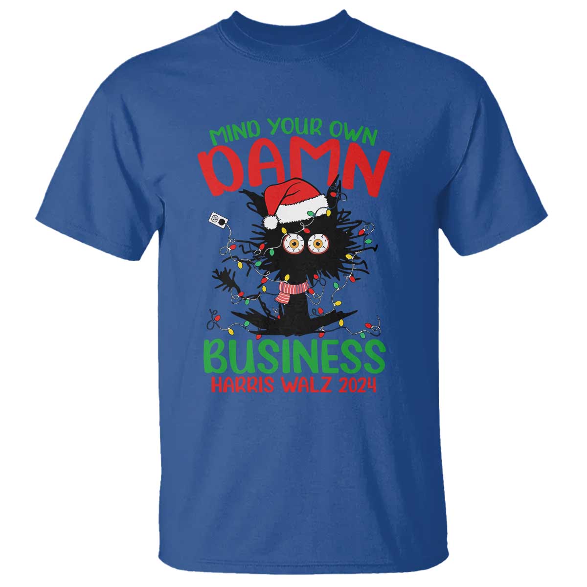 christmas-harris-walz-t-shirt-funny-santa-cat-mind-your-own-damn-business