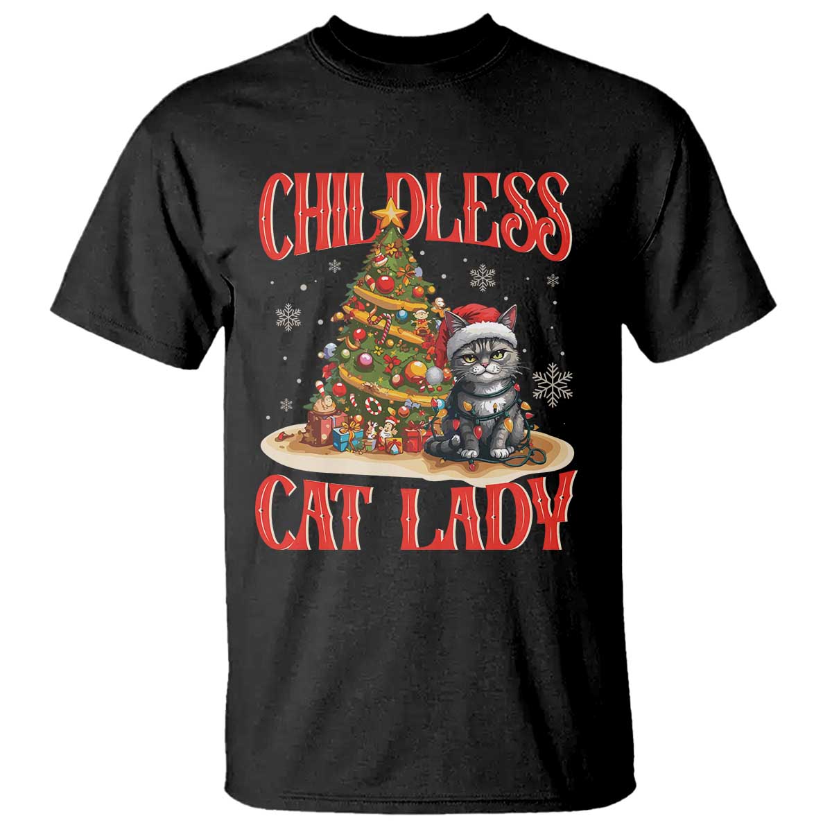 christmas-childless-cat-lady-t-shirt-funny-cat-christmas-light-tree