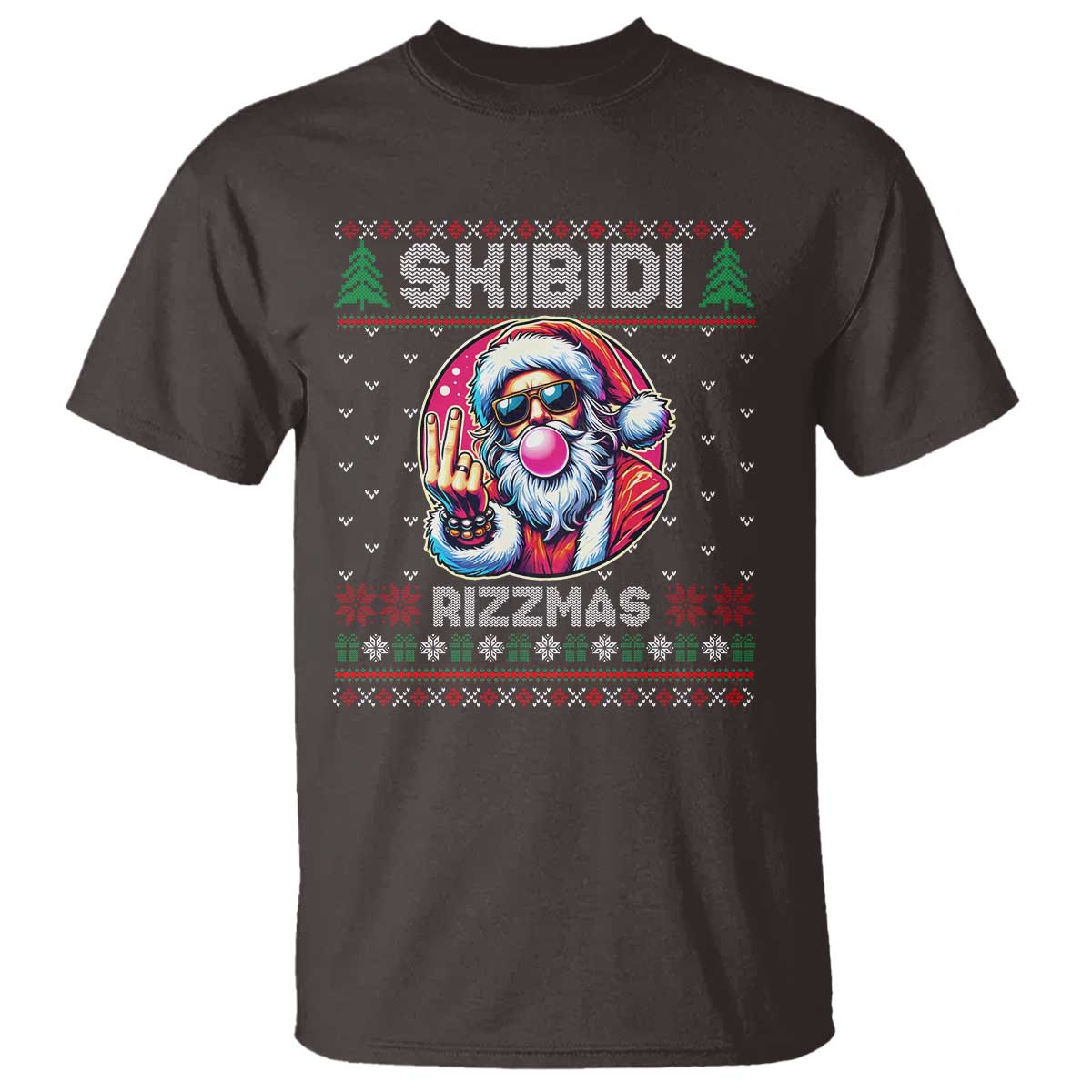 funny-xmas-t-shirt-skibidi-rizzmas-santa-bubble-gum