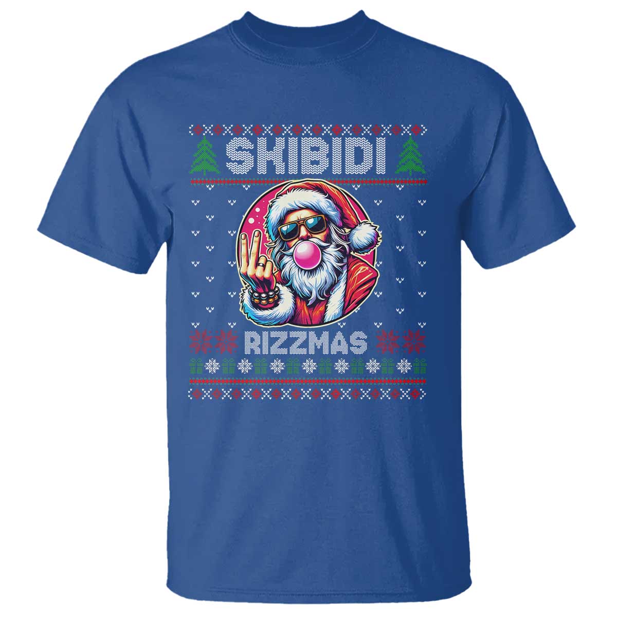 funny-xmas-t-shirt-skibidi-rizzmas-santa-bubble-gum