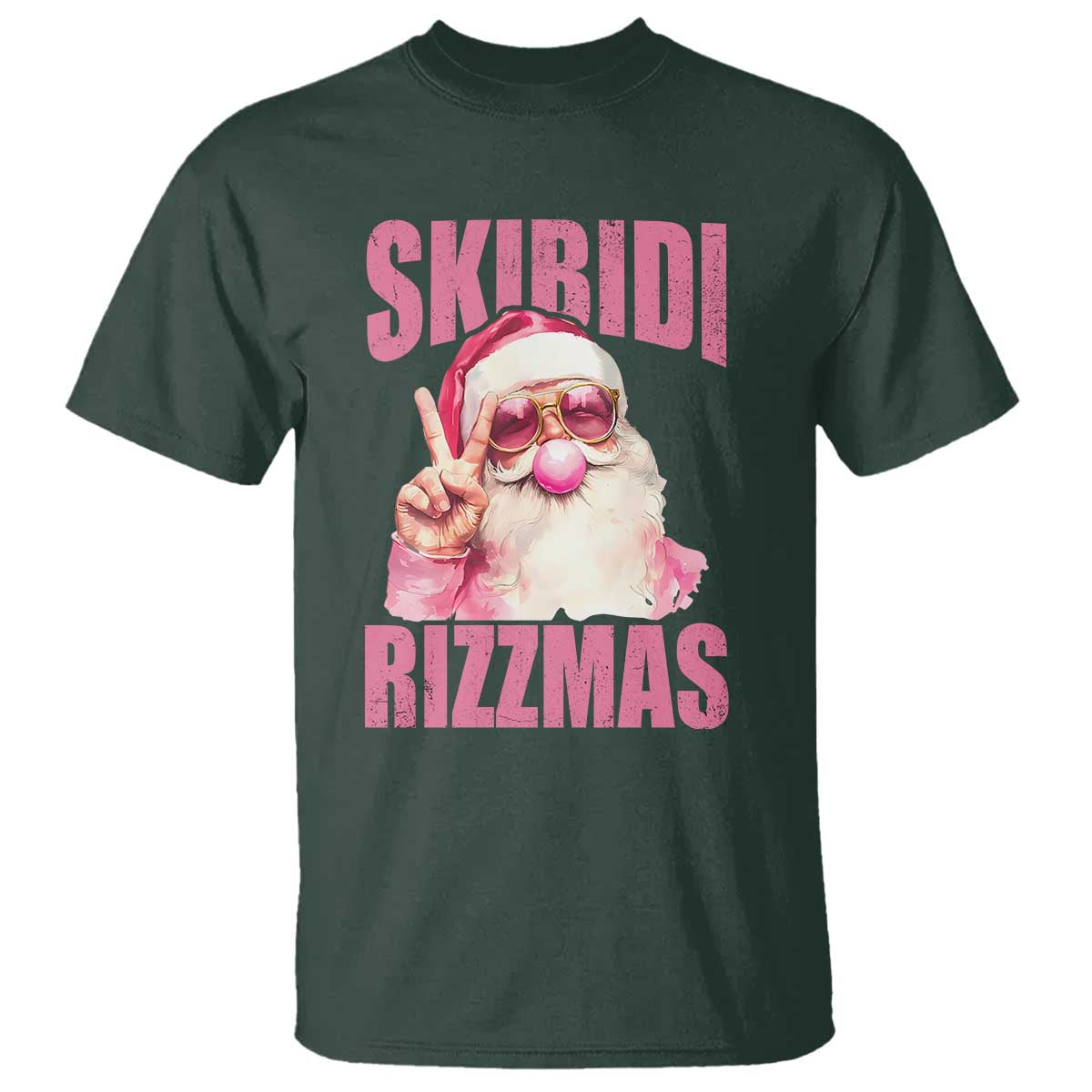 funny-xmas-t-shirt-skibidi-rizzmas-pink-santa-bubble-gum