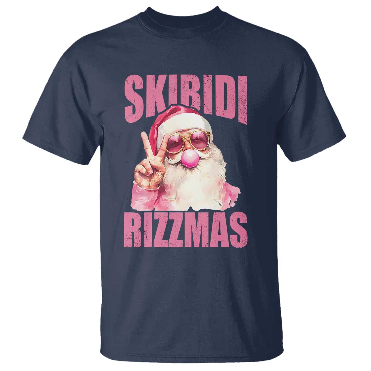 funny-xmas-t-shirt-skibidi-rizzmas-pink-santa-bubble-gum