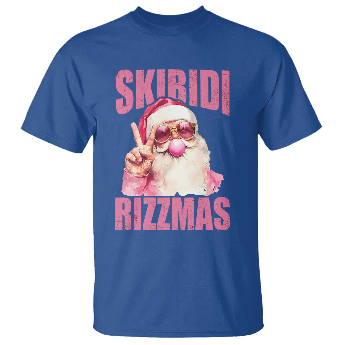 funny-xmas-t-shirt-skibidi-rizzmas-pink-santa-bubble-gum
