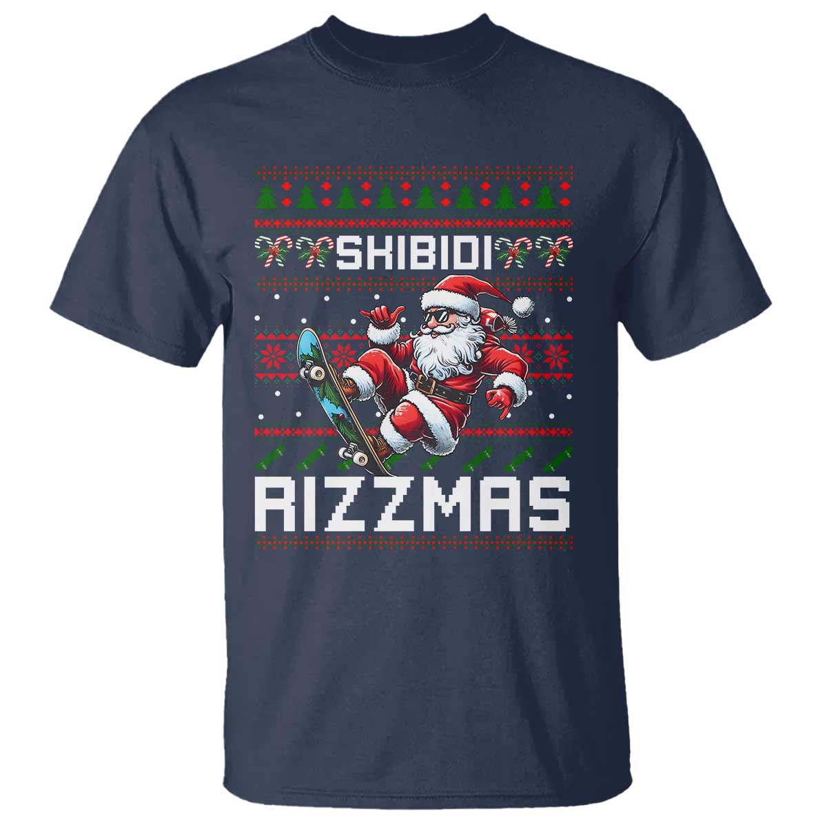 funny-xmas-t-shirt-skibidi-rizzmas-cool-santa-skateboard-rizz