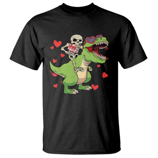valentines-day-t-shirt-skeleton-riding-dinosaur-rose-bouquet