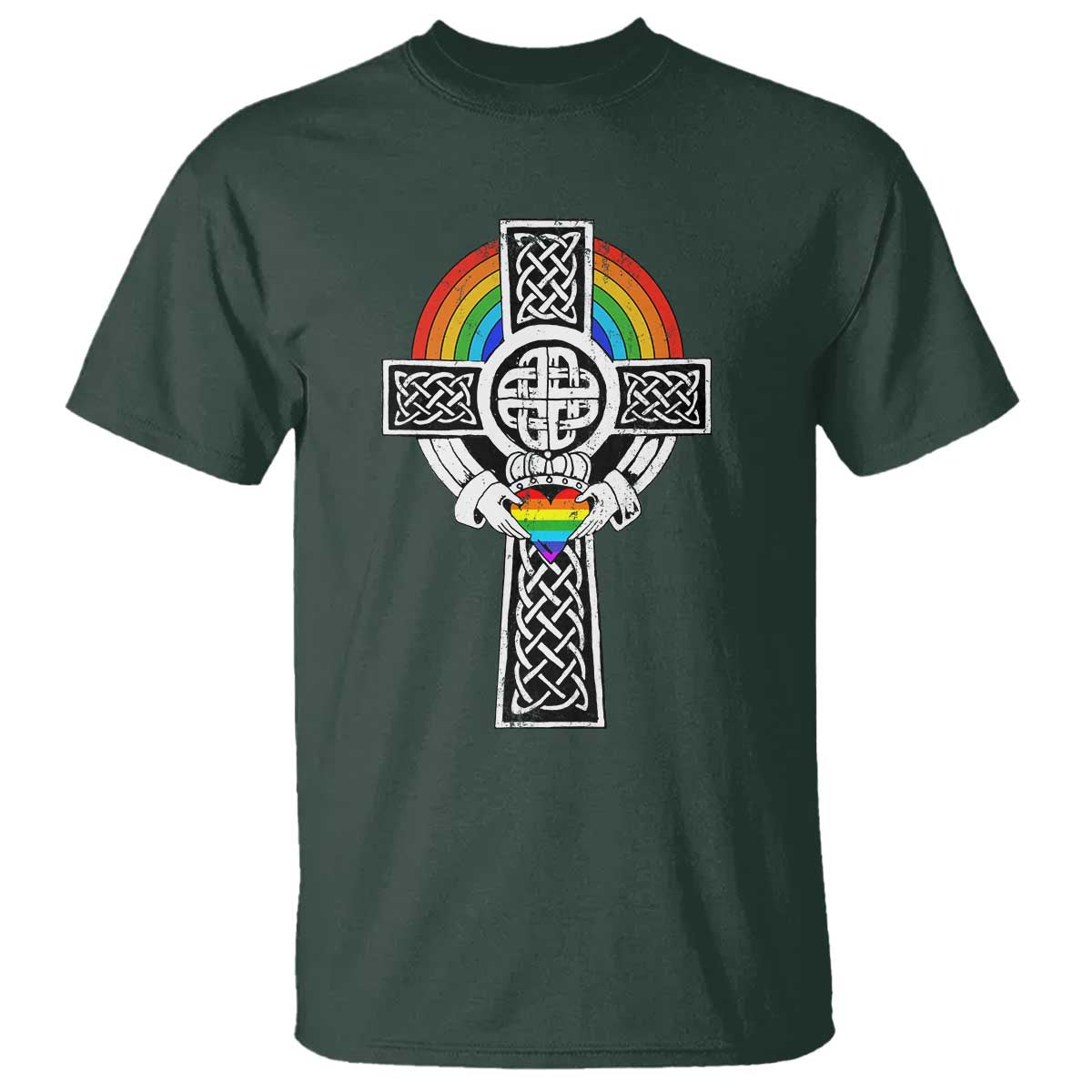 rainbow-celtic-claddagh-cross-t-shirt
