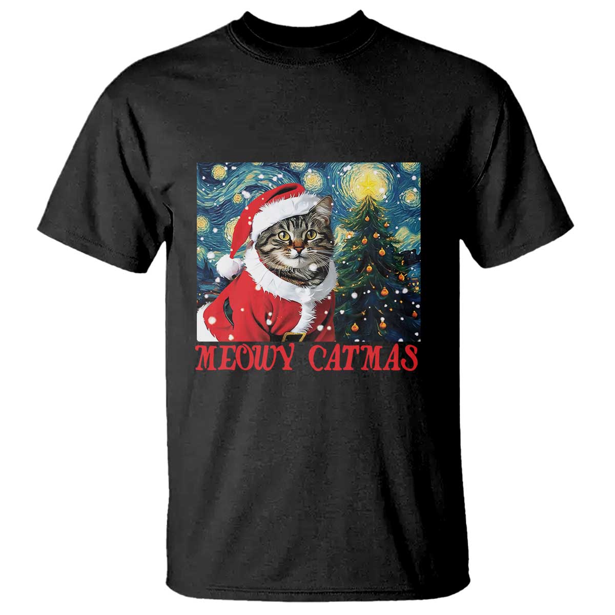 santa-cat-christmas-t-shirt-meowy-catmas-starry-night-christmas-tree