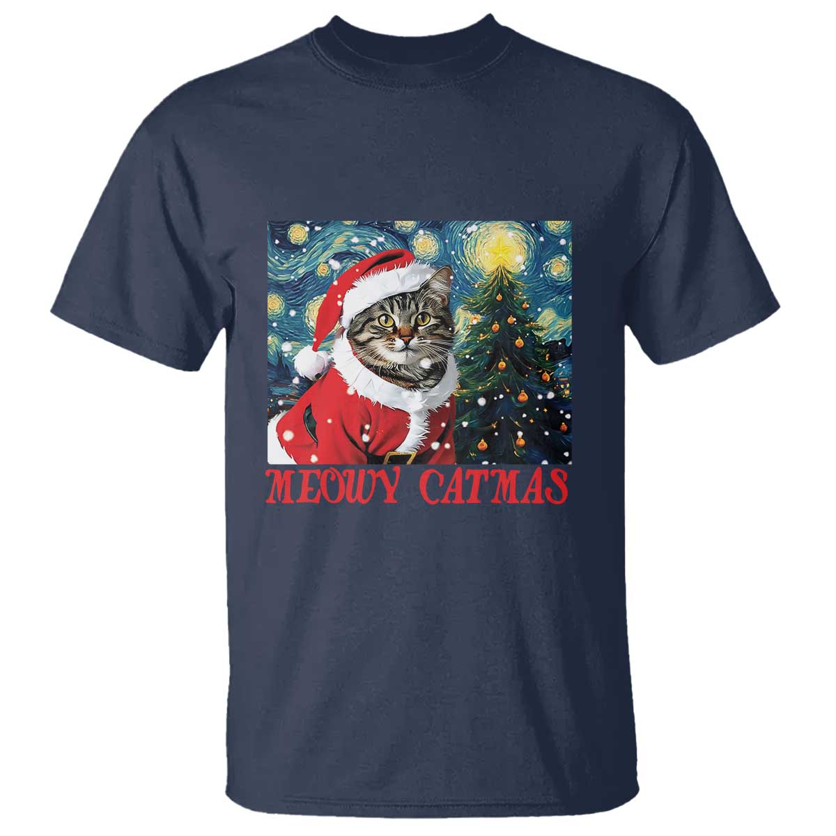 santa-cat-christmas-t-shirt-meowy-catmas-starry-night-christmas-tree