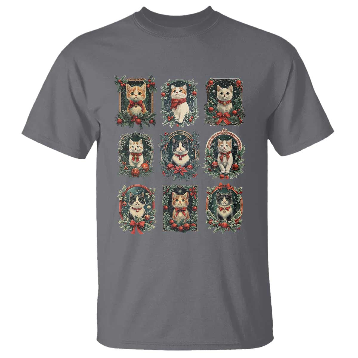 christmas-cat-t-shirt-vintage-kitten-victorian-holly-wreath
