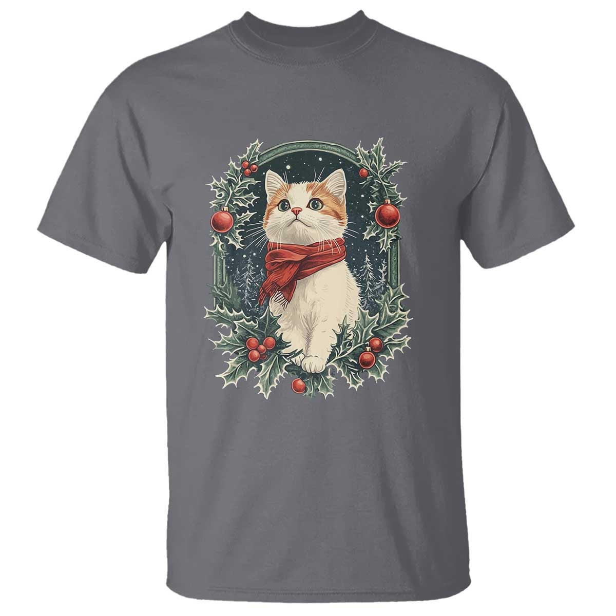 christmas-cat-t-shirt-vintage-kitten-victorian-royal-holly