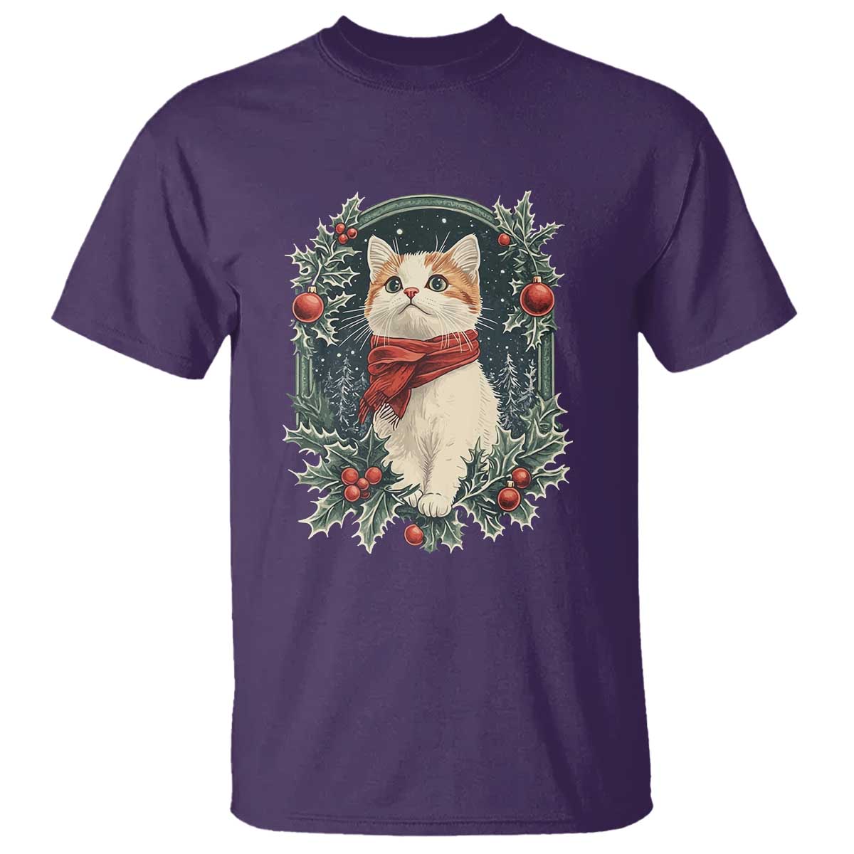 christmas-cat-t-shirt-vintage-kitten-victorian-royal-holly