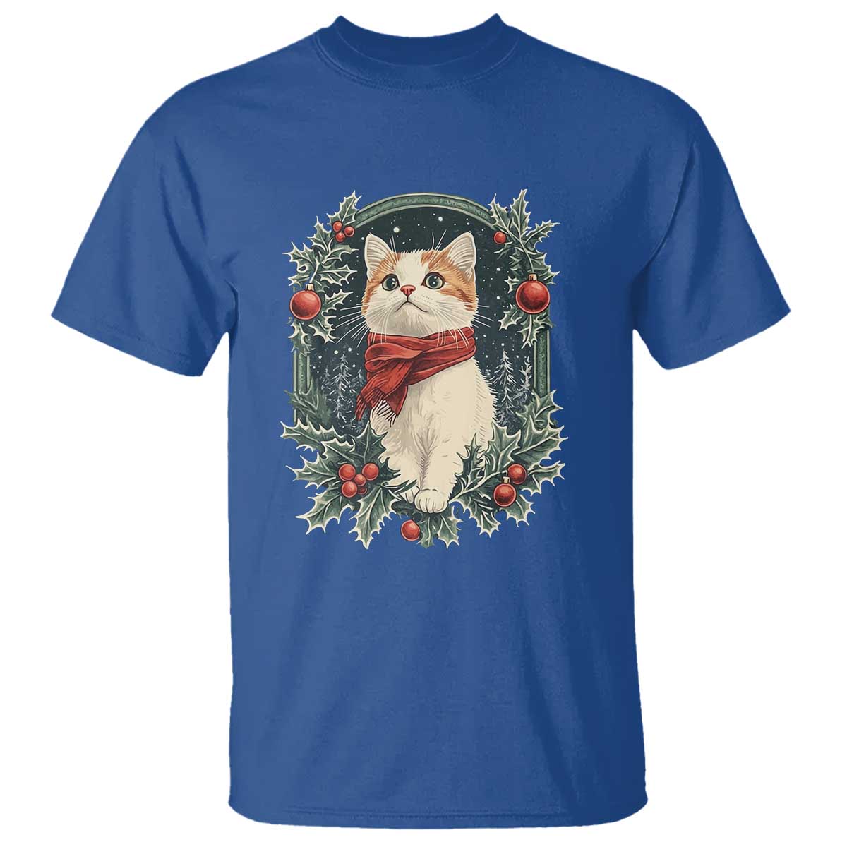 christmas-cat-t-shirt-vintage-kitten-victorian-royal-holly