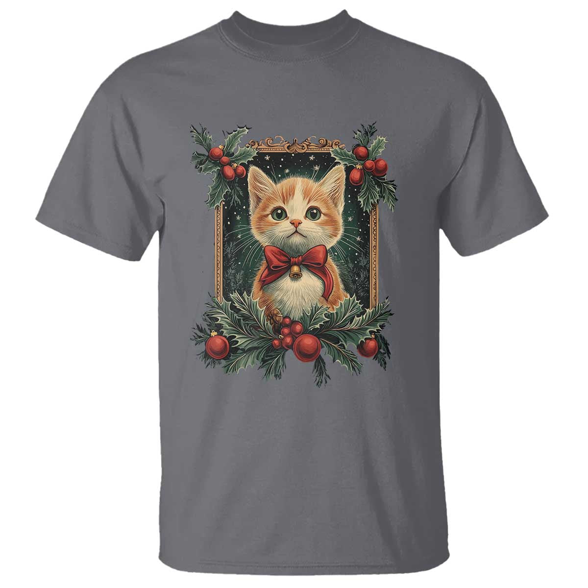 christmas-cat-t-shirt-vintage-kitten-royal-victorian-holly-wreath
