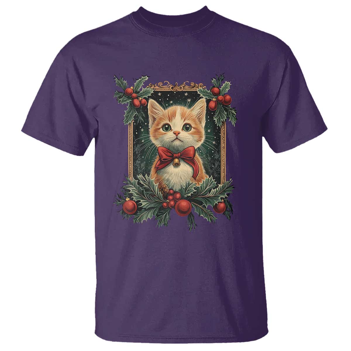 christmas-cat-t-shirt-vintage-kitten-royal-victorian-holly-wreath