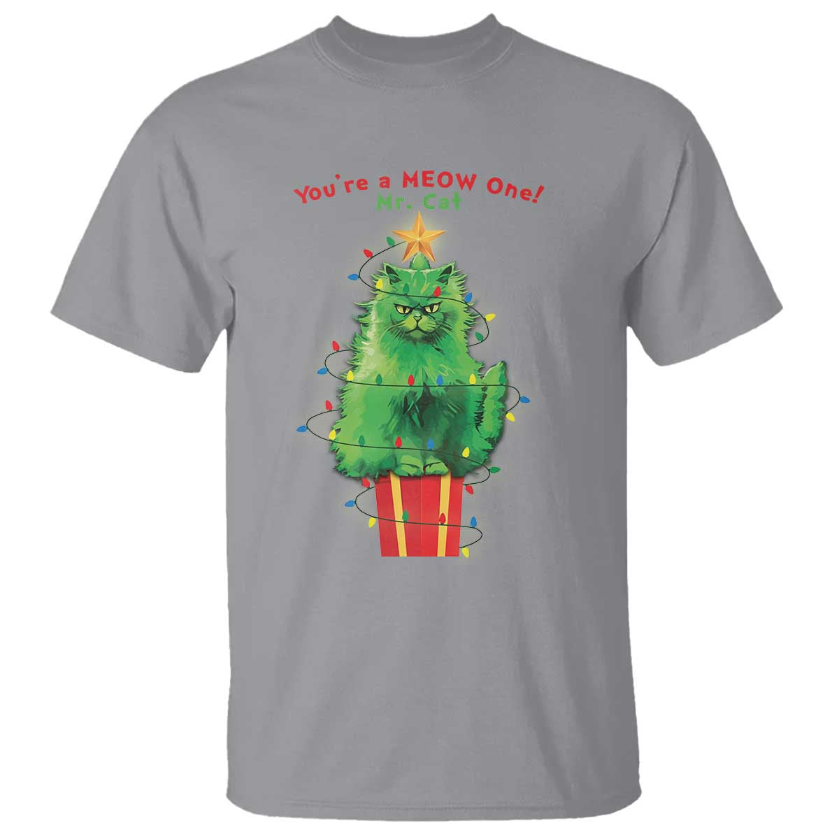 funny-christmas-cat-t-shirt-you-are-a-meow-one-mr-cat-green-cat