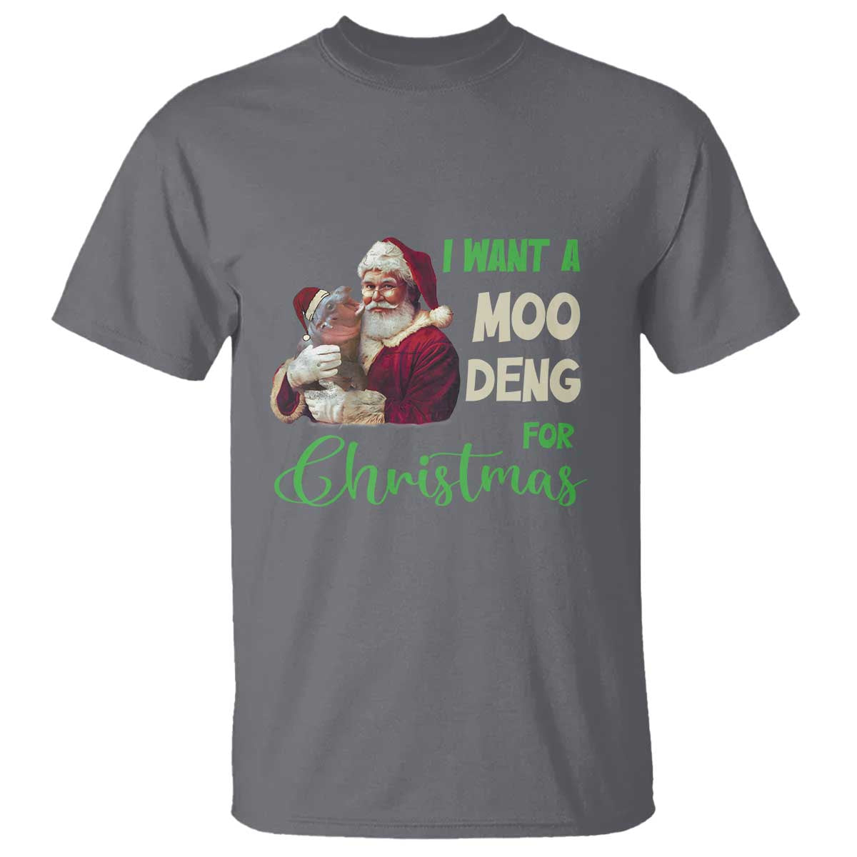 funny-i-want-a-moo-deng-for-christmas-t-shirt