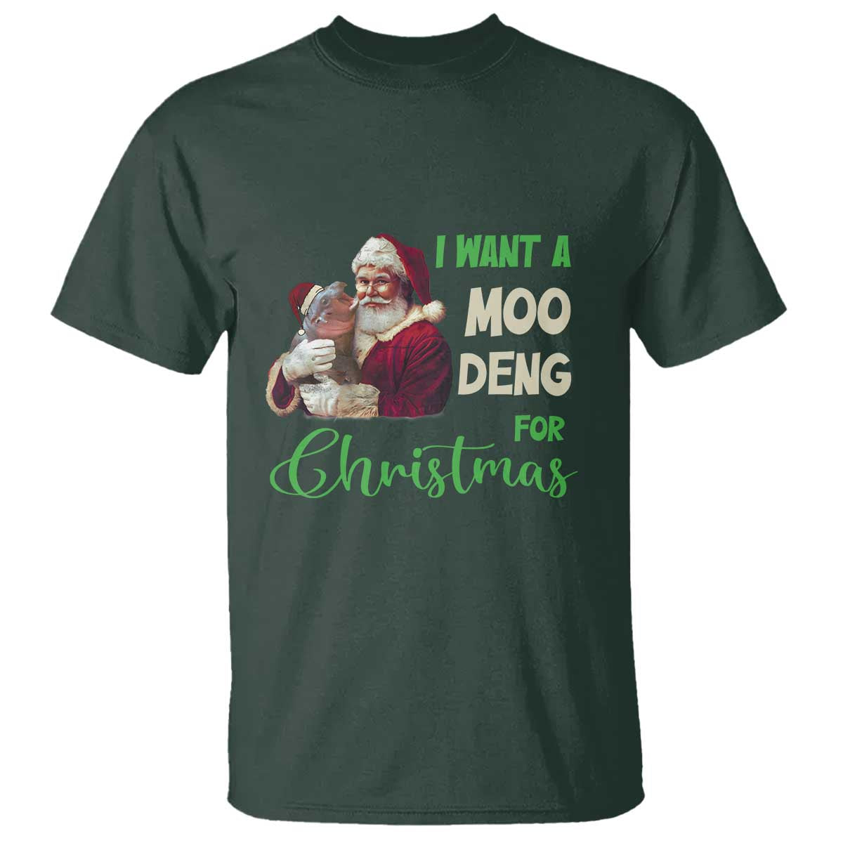 funny-i-want-a-moo-deng-for-christmas-t-shirt