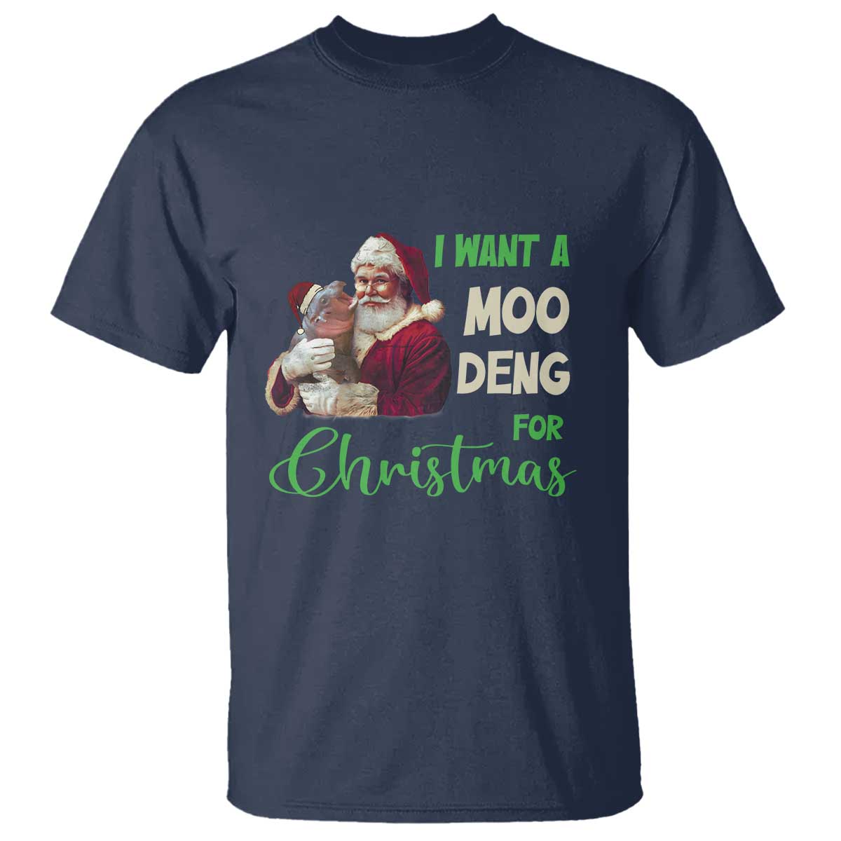 funny-i-want-a-moo-deng-for-christmas-t-shirt