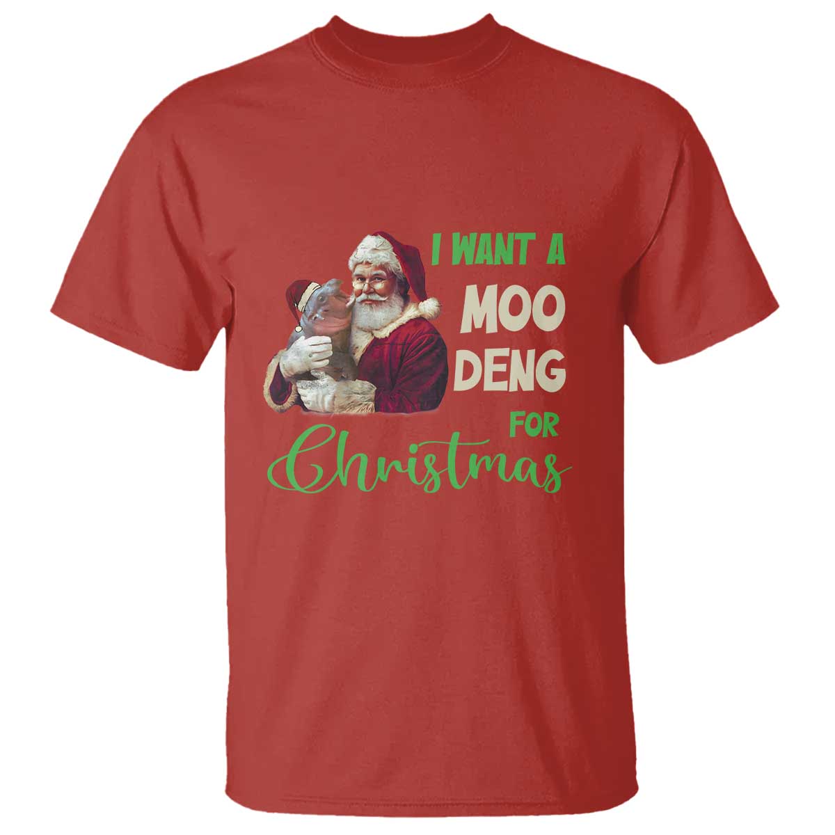 funny-i-want-a-moo-deng-for-christmas-t-shirt