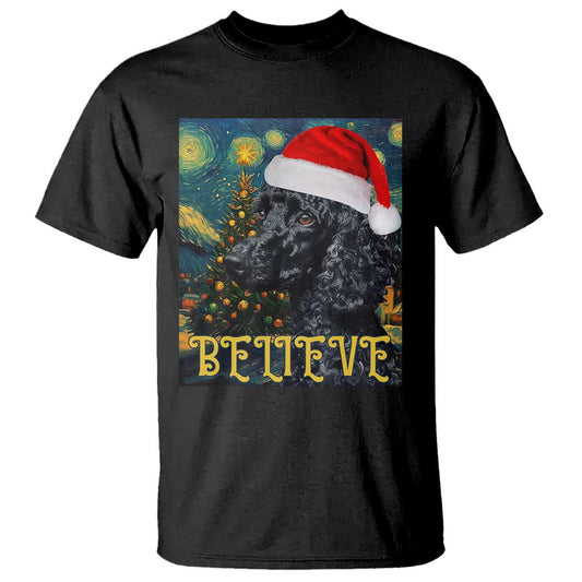 funny-xmas-poodle-t-shirt-believe-christmas-starry-night-dog-lover