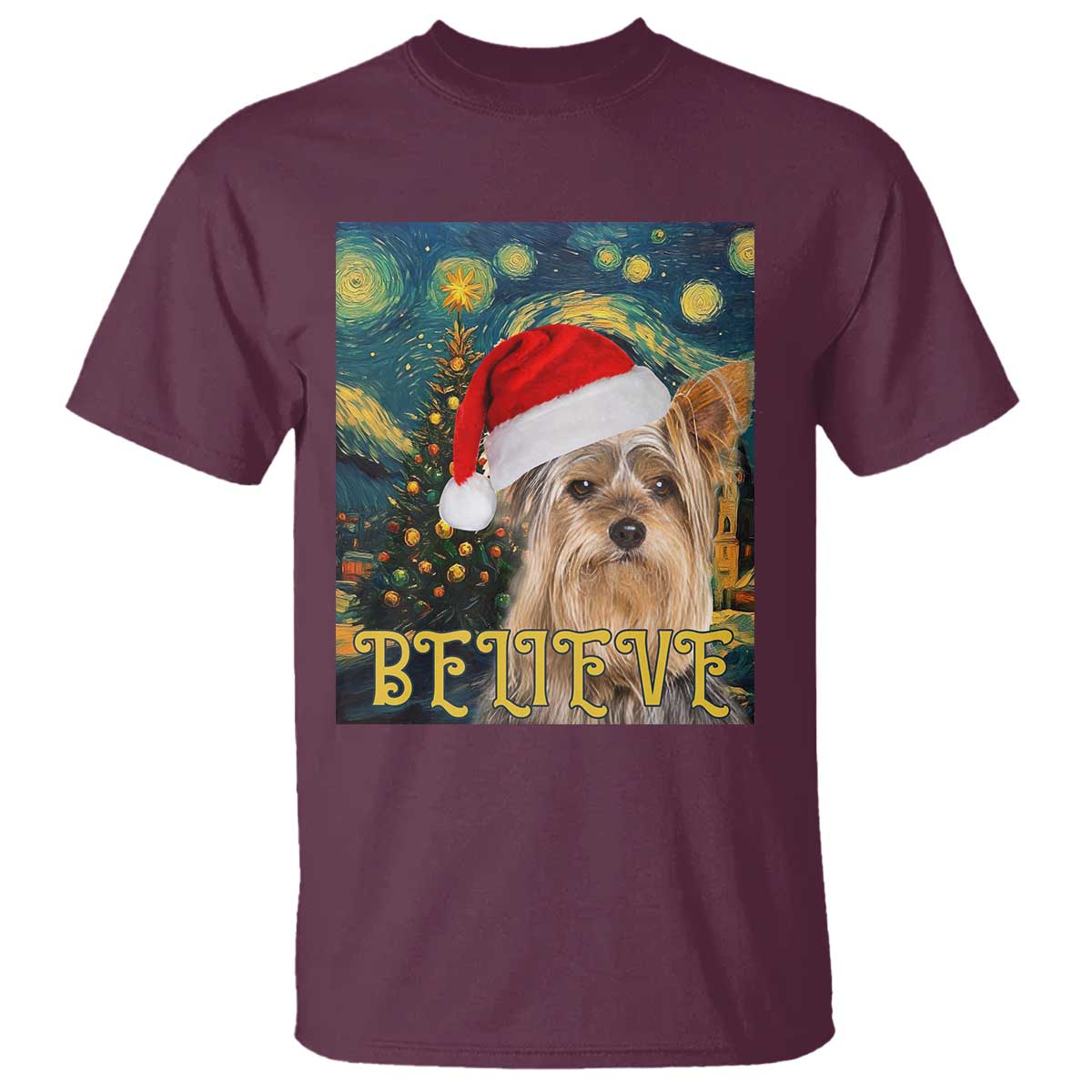 funny-xmas-yorkshire-t-shirt-believe-christmas-starry-night-dog-lover