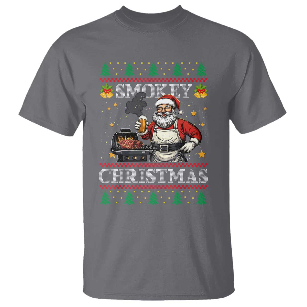 funny-xmas-grilling-t-shirt-smokey-christmas-bbq-santa-grill-roast-on-smoker
