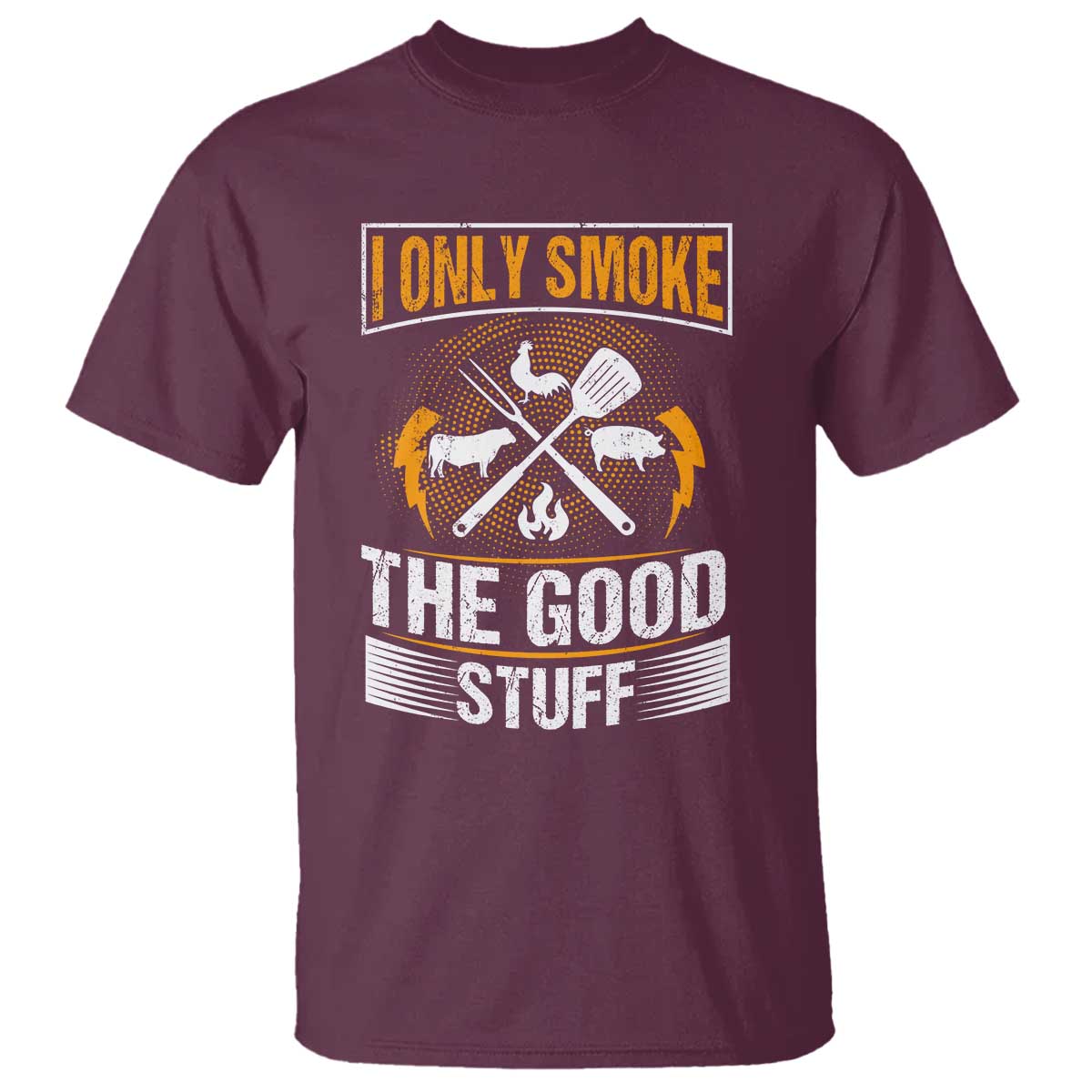funny-bbq-grilling-pitmaster-t-shirt-i-only-smoke-the-good-stuff