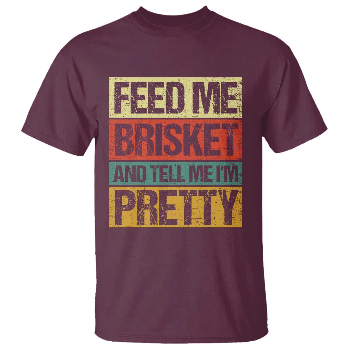 funny-pitmaster-bbq-t-shirt-feed-me-brisket-retro-smoker-grilling