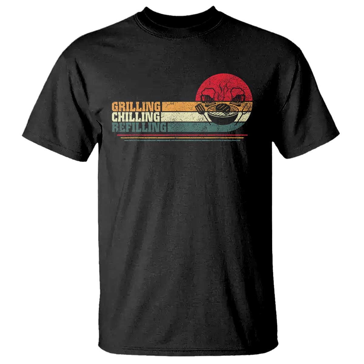 funny-bbq-lover-t-shirt-grilling-chillin-refillin-beer-drinking-smoker-grilling-pitmaster