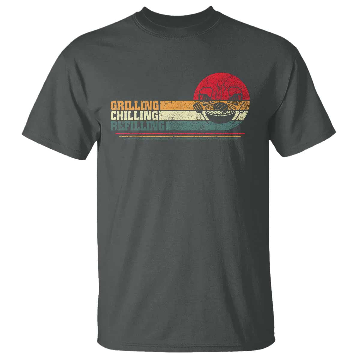 funny-bbq-lover-t-shirt-grilling-chillin-refillin-beer-drinking-smoker-grilling-pitmaster