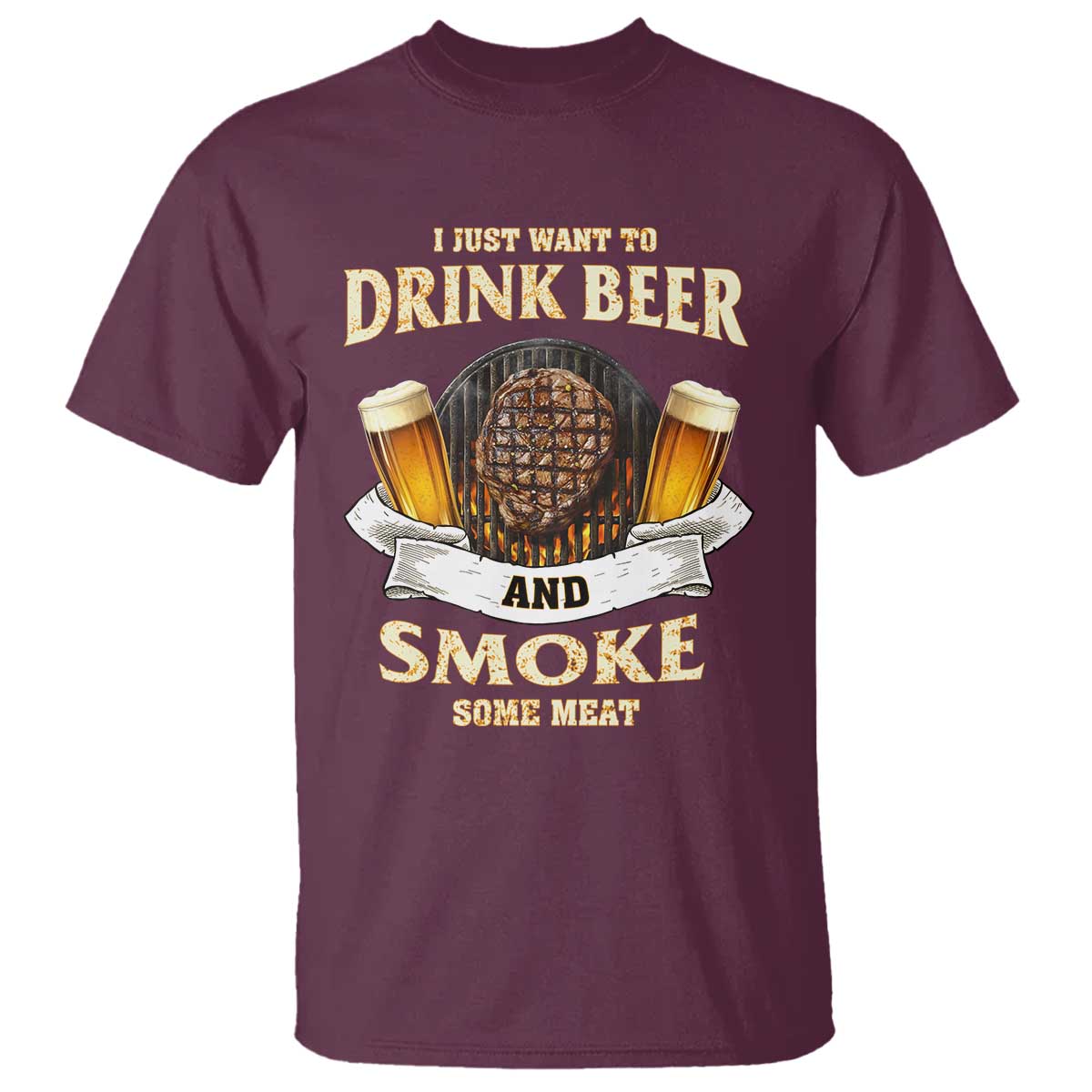 funny-bbq-beer-lover-t-shirt-just-want-to-drink-beer-and-smoke-some-meat-beefsteak