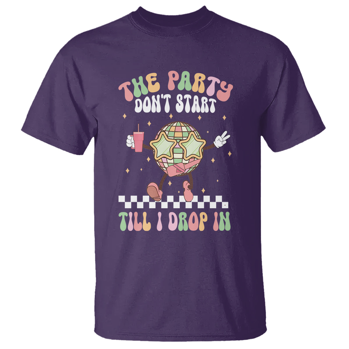 the-party-dont-start-till-i-drop-in-boujee-disco-ball-retro-groovy-t-shirt