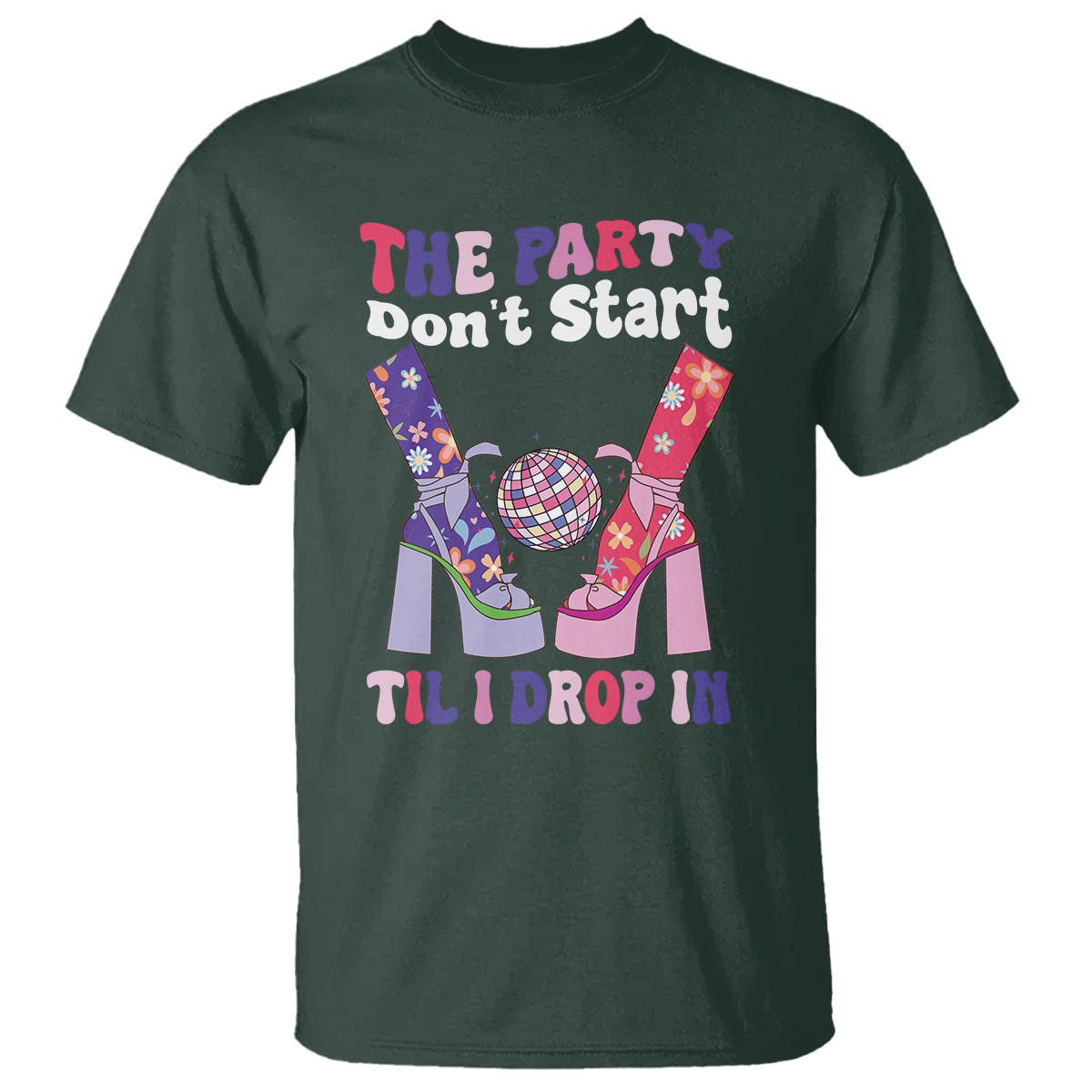 the-party-dont-start-till-i-drop-in-boujee-disco-ball-retro-groovy-t-shirt-1