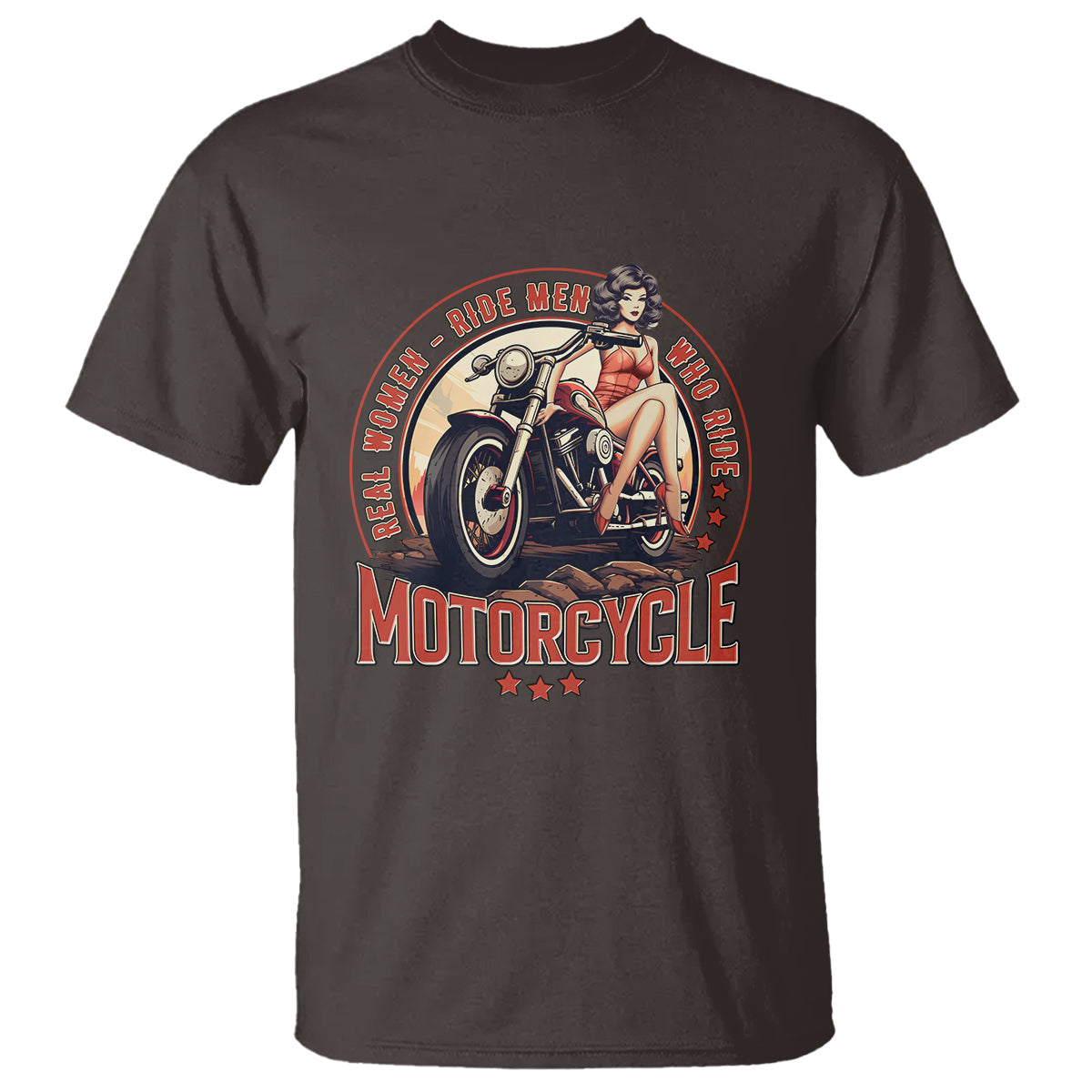 real-women-ride-men-who-ride-motorcycles-retro-rider-lady-t-shirt