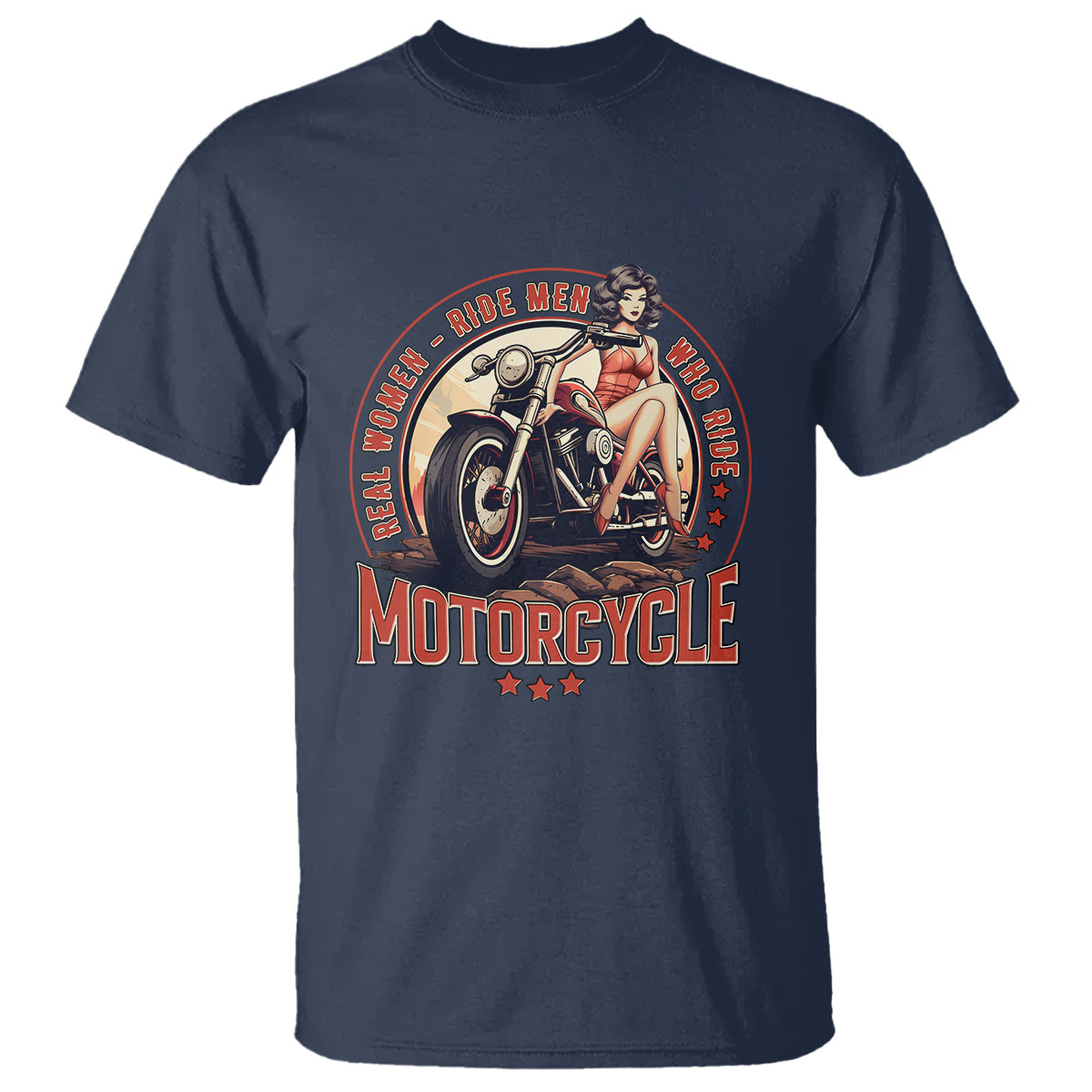 real-women-ride-men-who-ride-motorcycles-retro-rider-lady-t-shirt