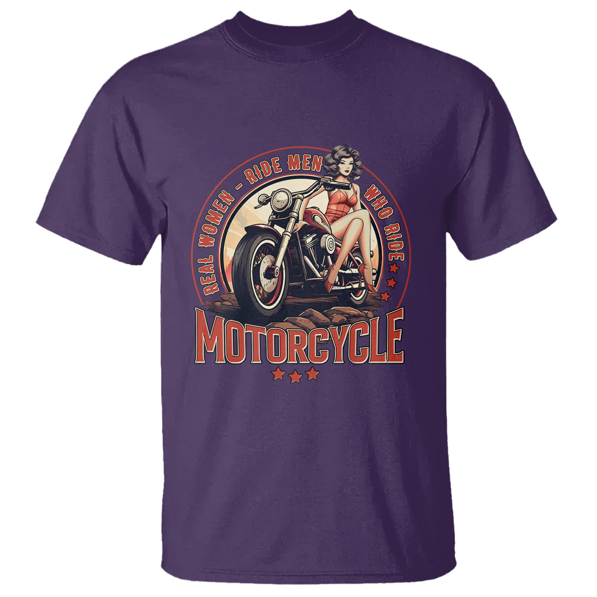 real-women-ride-men-who-ride-motorcycles-retro-rider-lady-t-shirt