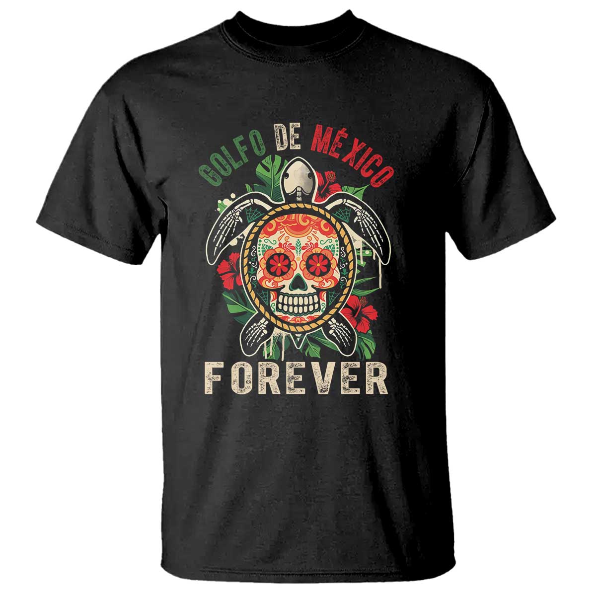 golfo-de-mexico-forever-t-shirt-sea-turtle-mexican-sugar-skull