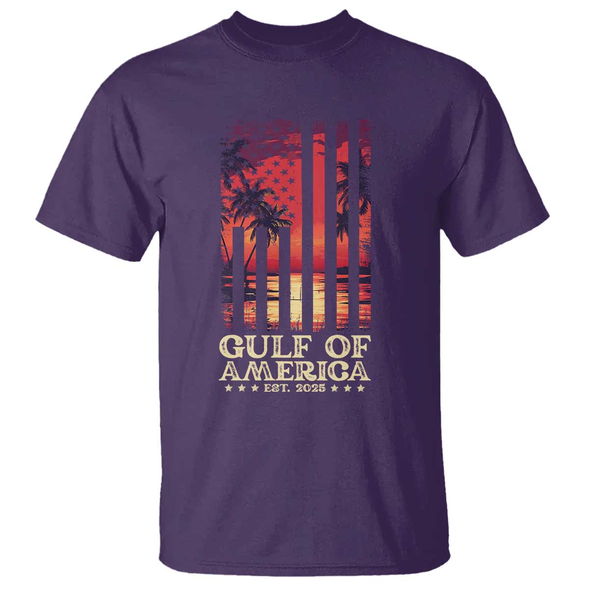 gulf-of-america-est-2025-t-shirt-sunset-american-flag-gulf-mexico