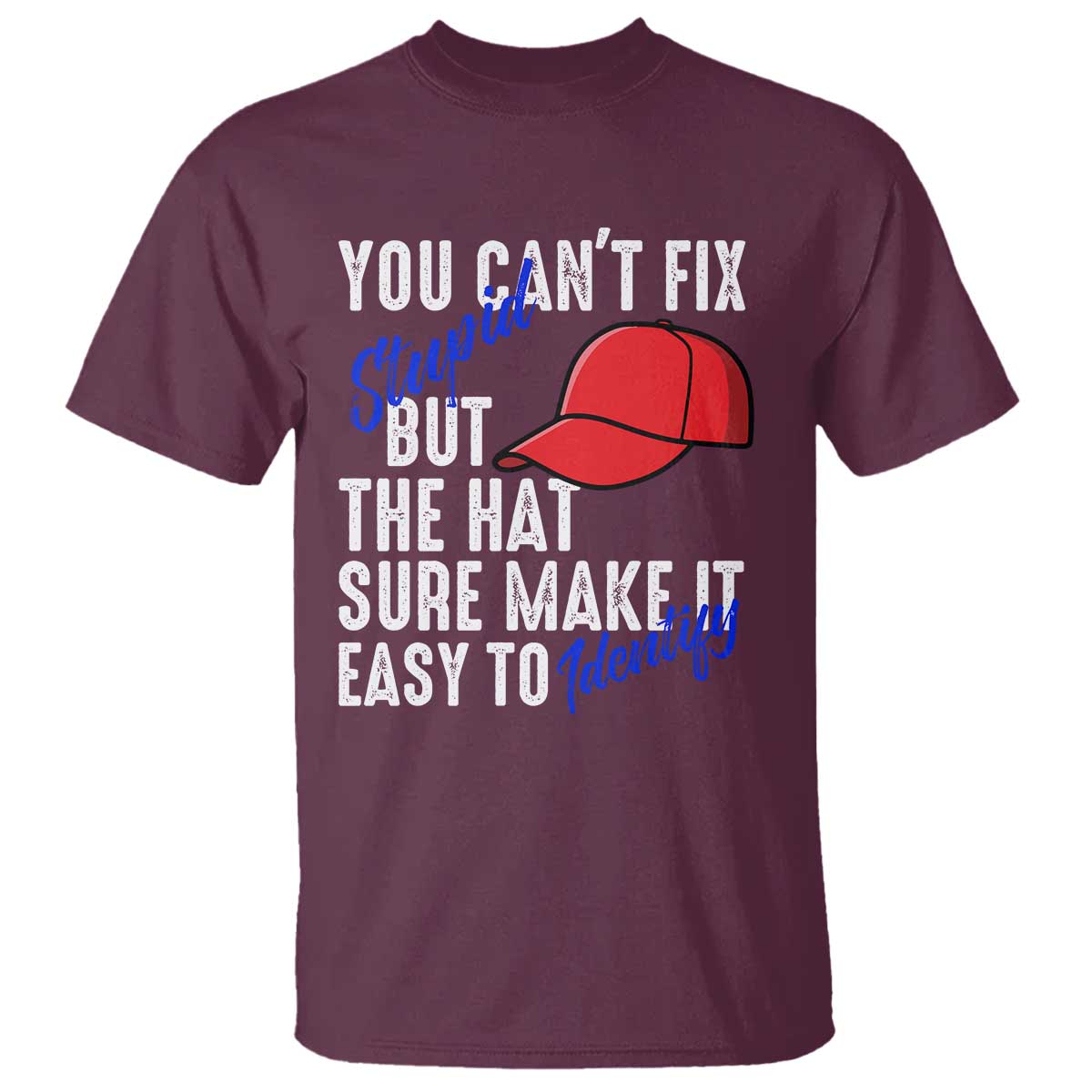 you-cant-fix-stupid-but-the-hats-sure-make-it-easy-identify-t-shirt