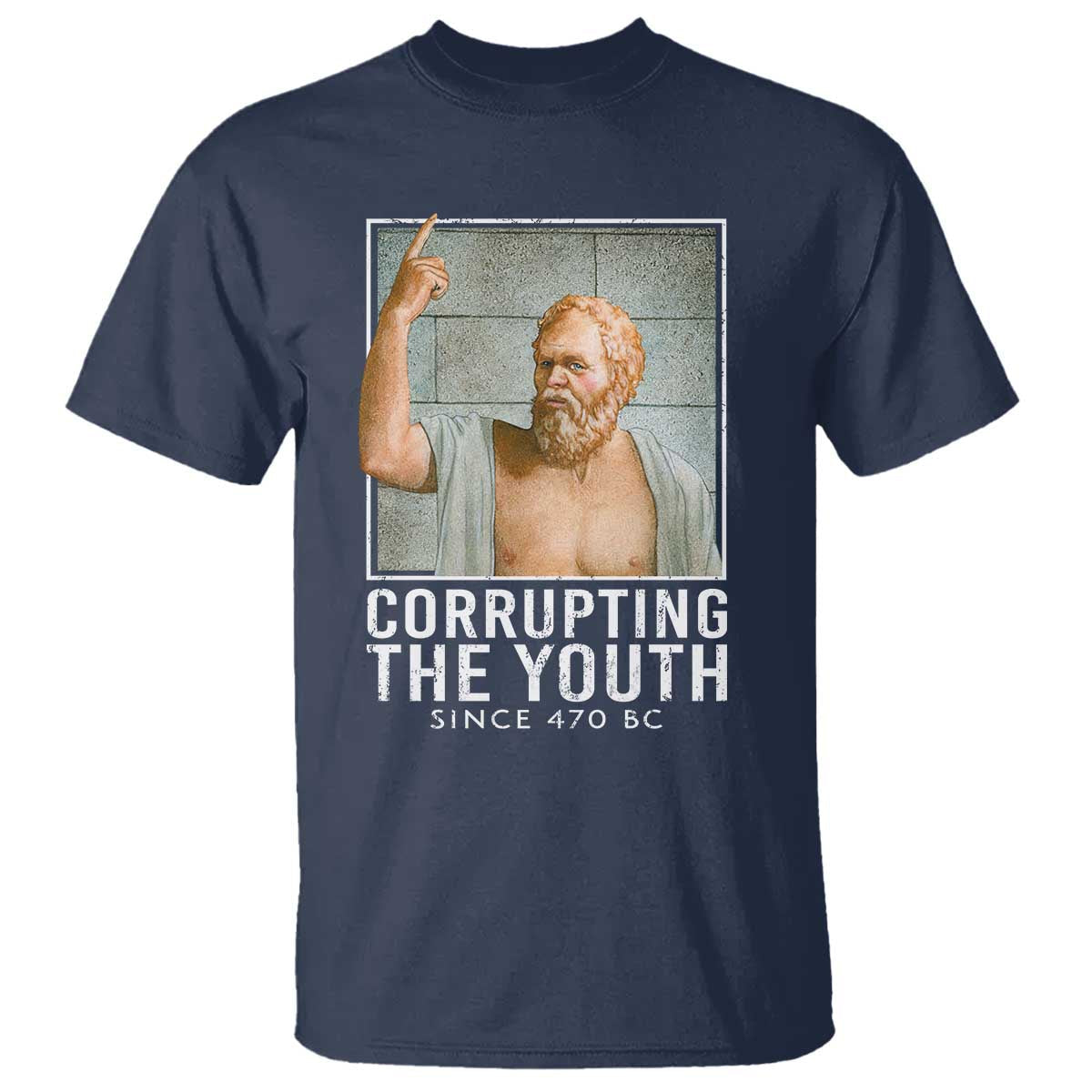 funny-greek-philosophy-socrates-t-shirt-corrupting-the-youth-philosopher