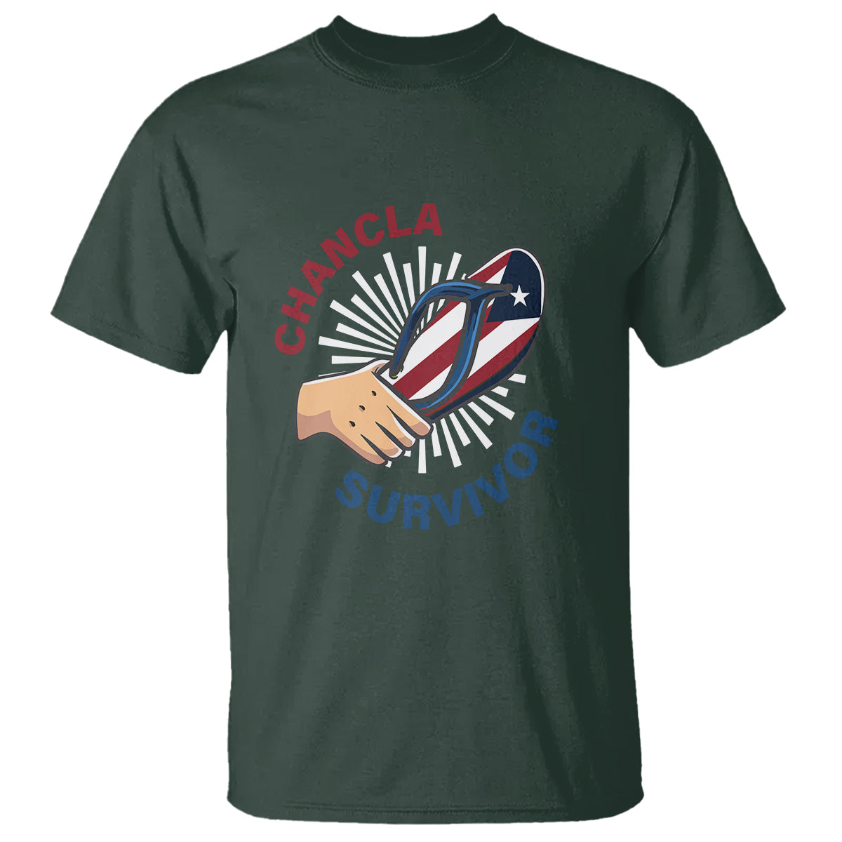 chancla-survivor-funny-spanish-joke-puerto-rico-t-shirt