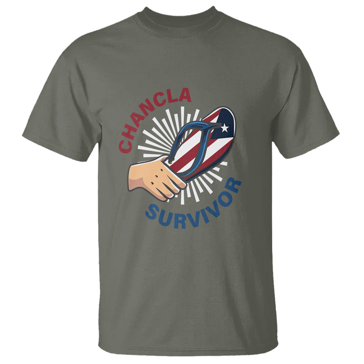 chancla-survivor-funny-spanish-joke-puerto-rico-t-shirt