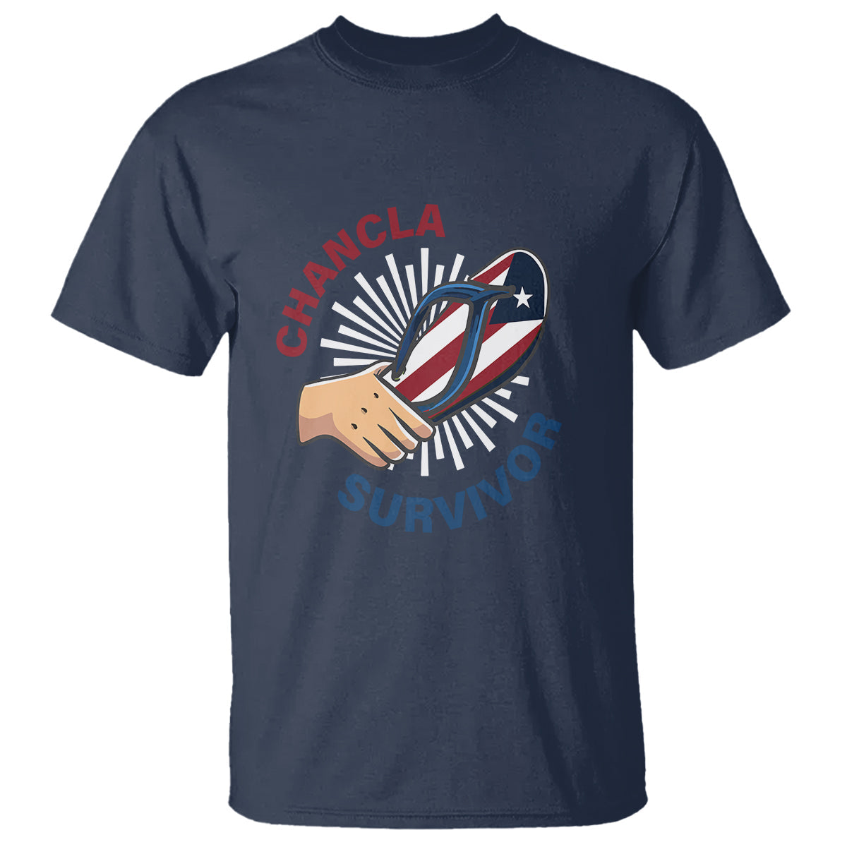 chancla-survivor-funny-spanish-joke-puerto-rico-t-shirt